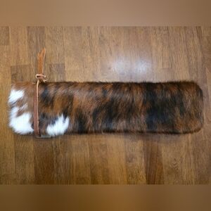 Coastal Hillbilly Brindle Cowhide Fold-Over Clutch Tiger Stripe Hair Leather USA